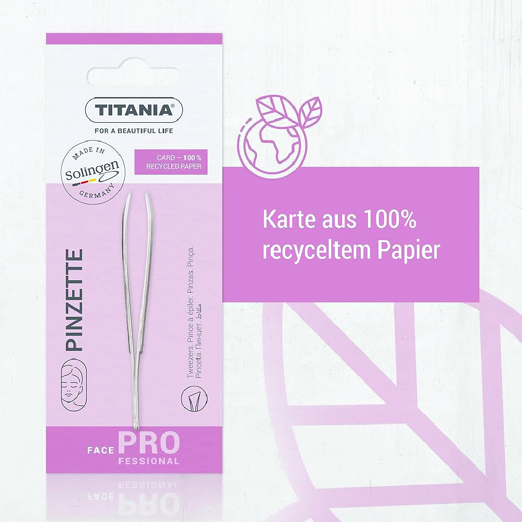 Titania, Tweezers, Precision stainless steel tweezers for hair removal, Model 1070GA