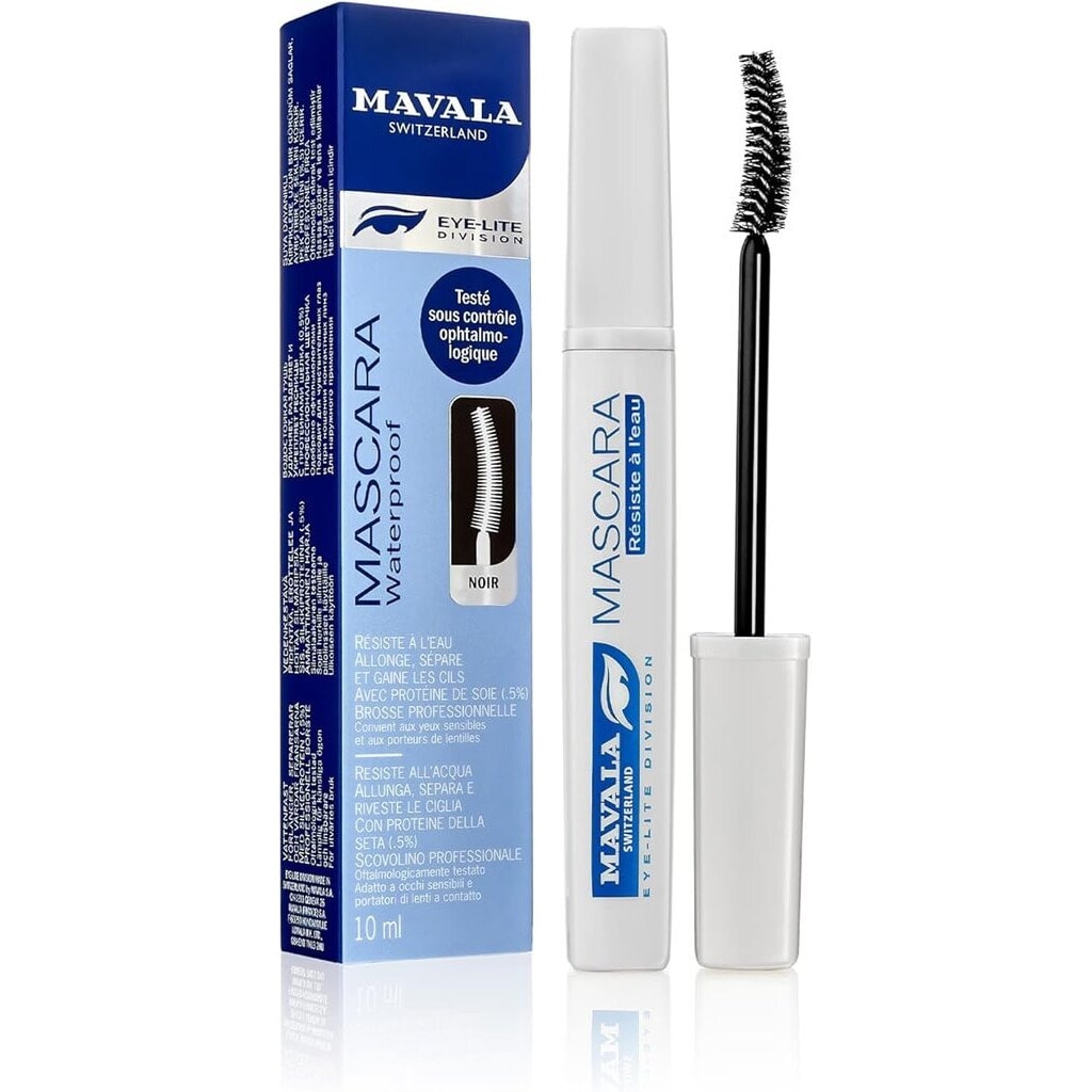 Mavala, Waterproof Mascara Black, Long-lasting black waterproof mascara, 10ml