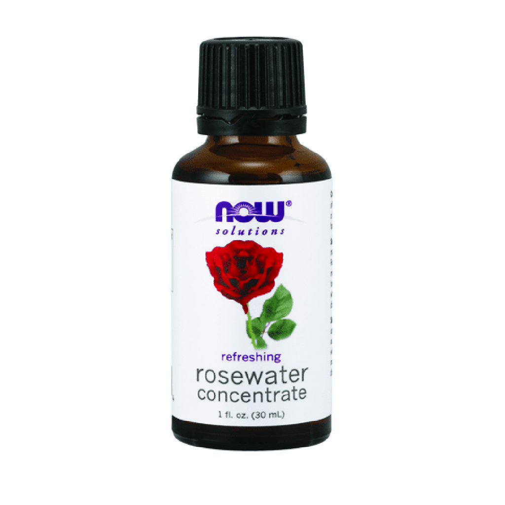 Now, Organic Rose Water, Pure hydrating facial toner and skin refresher, 30ml