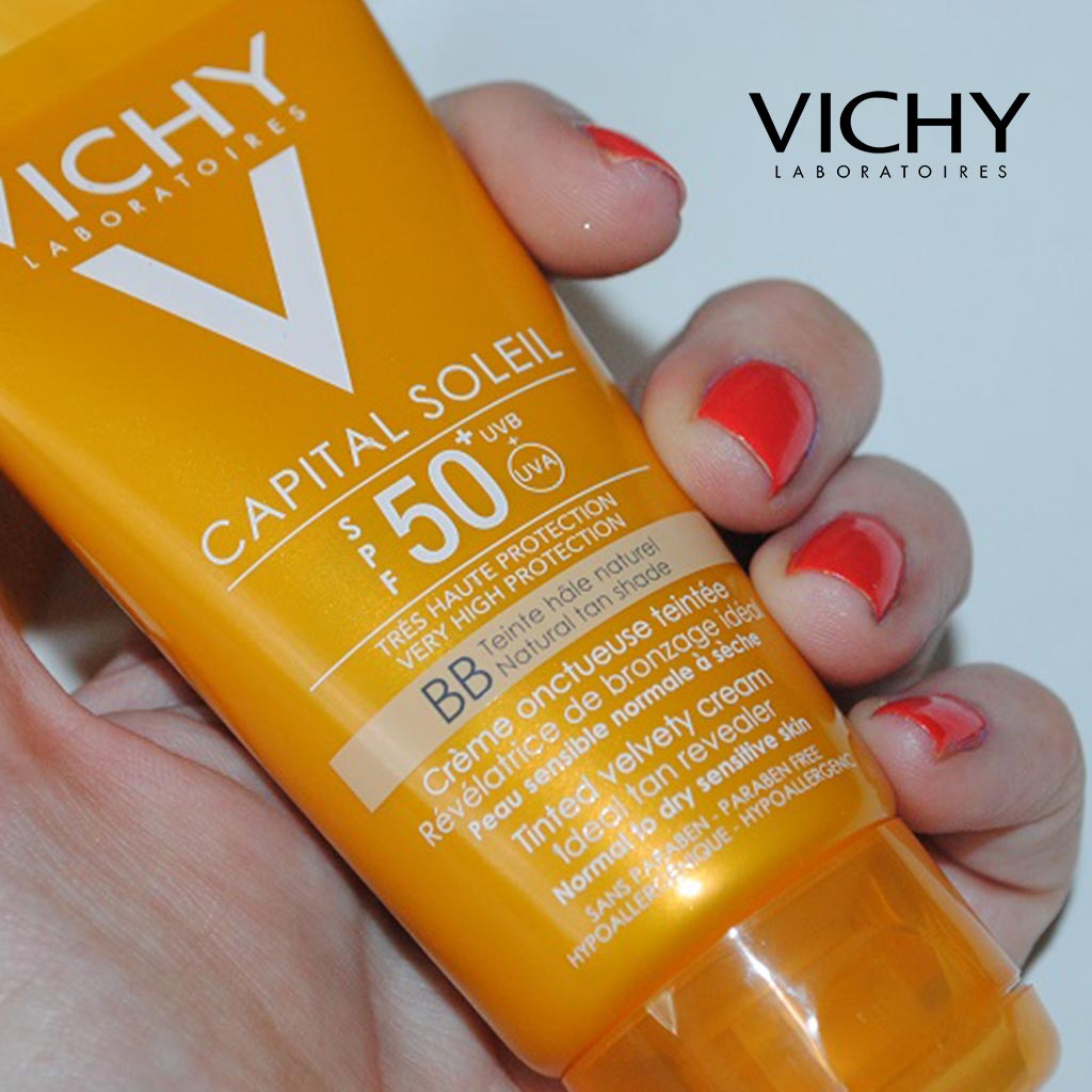 Vichy, Capital Soleil BB Tinted Dry Touch Face Emulsion SPF 50, Tinted sunscreen with dry touch finish, 50 ml