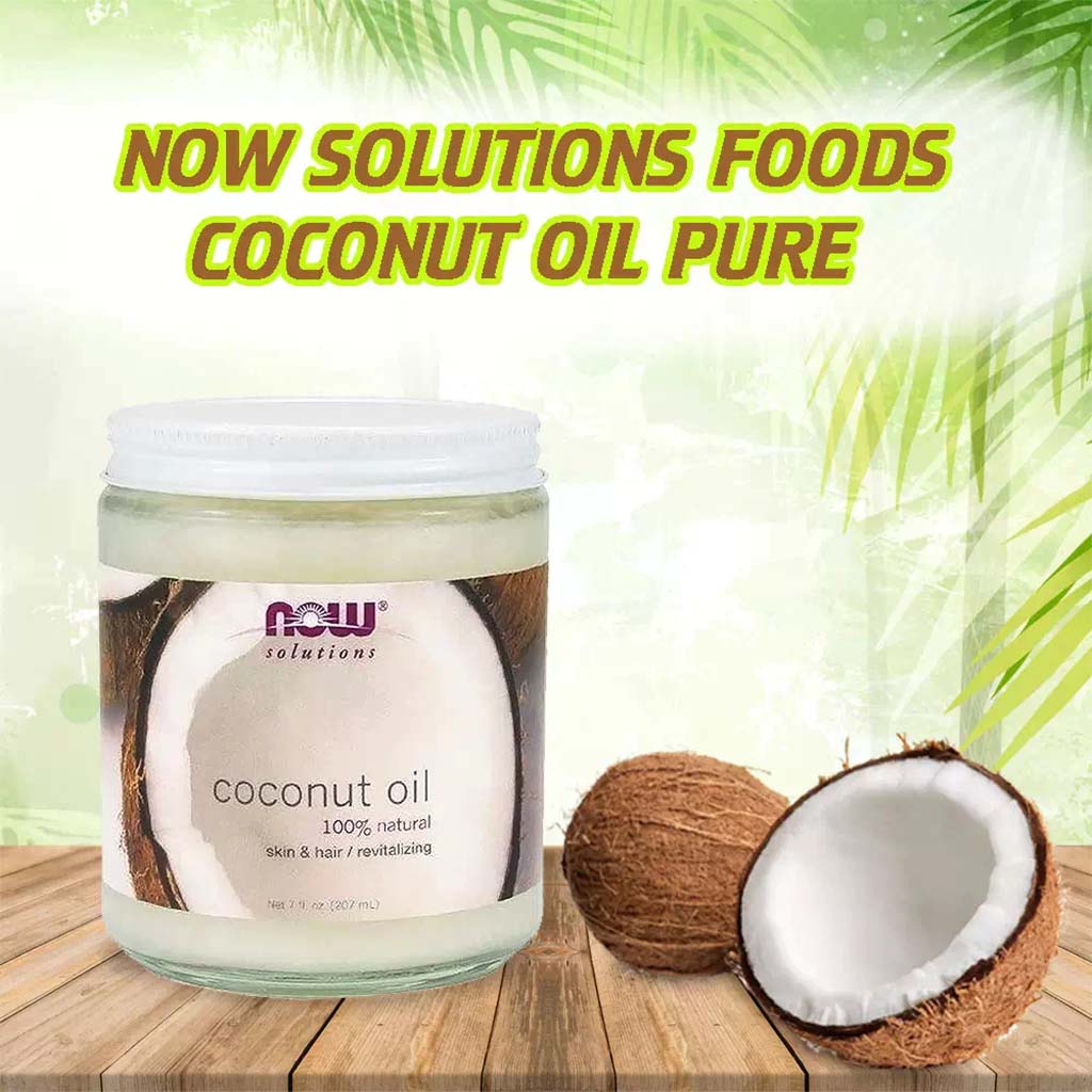 Now Solutions, Natural Coconut Oil for Skin & Hair Revitalizing, Pure coconut oil for skin and hair nourishment, 207ml