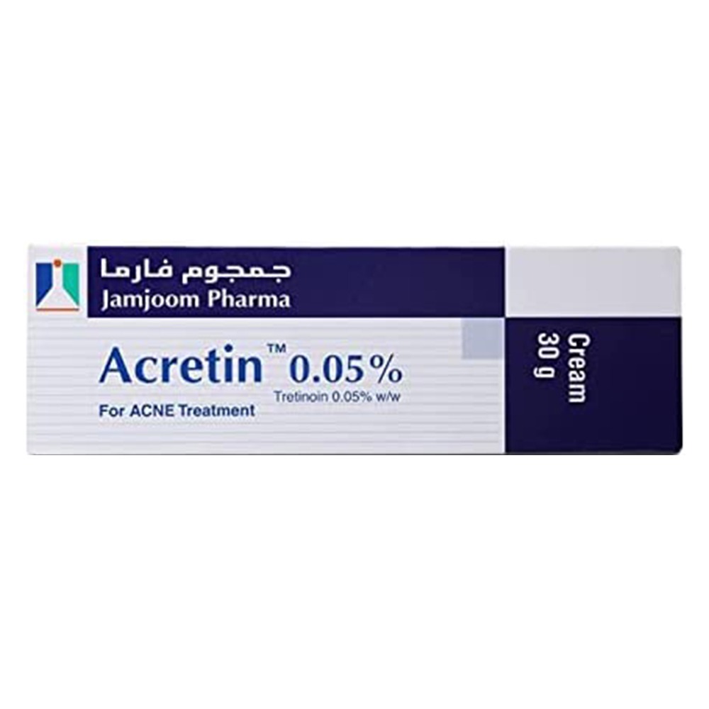 Acretin, 0.50% Cream, Topical retinoid cream for acne treatment and skin renewal, 30 g