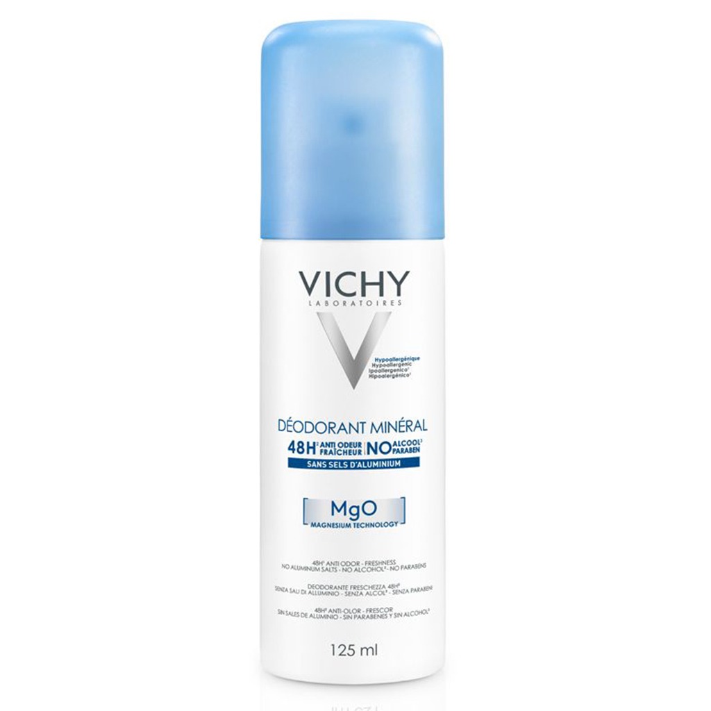 Vichy, 48 hour aluminum free mineral deodorant spray, Effective odor control with refreshing spray, 125 ml