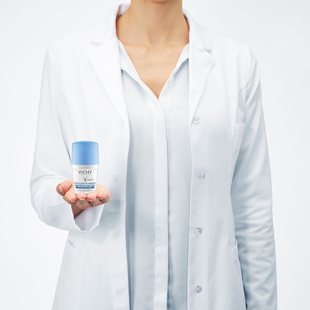 Vichy, 48 hours anti-odour aluminum free mineral deodorant roll-on, Long-lasting odor protection with gentle formula, 50 ml