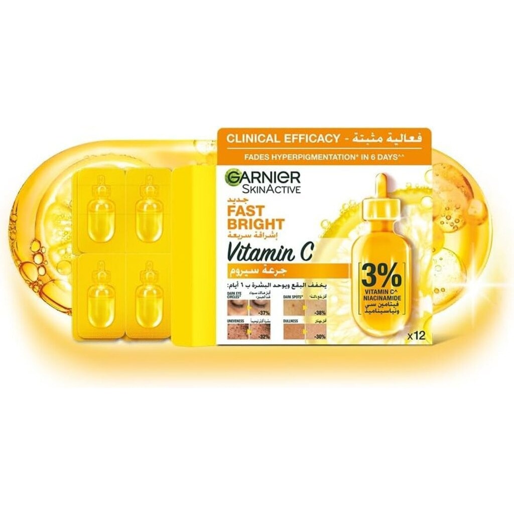 Garnier, Fast Bright Ampoules, Intensive brightening serum for dull skin