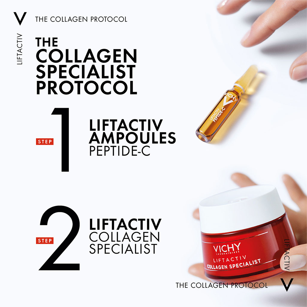 Vichy, Liftactiv Collagen Specialist Day Cream, Anti-aging day cream with collagen booster, 50 ml