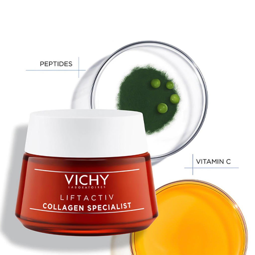 Vichy, Liftactiv Collagen Specialist Day Cream, Anti-aging day cream with collagen booster, 50 ml