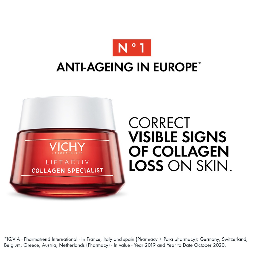 Vichy, Liftactiv Collagen Specialist Day Cream, Anti-aging day cream with collagen booster, 50 ml