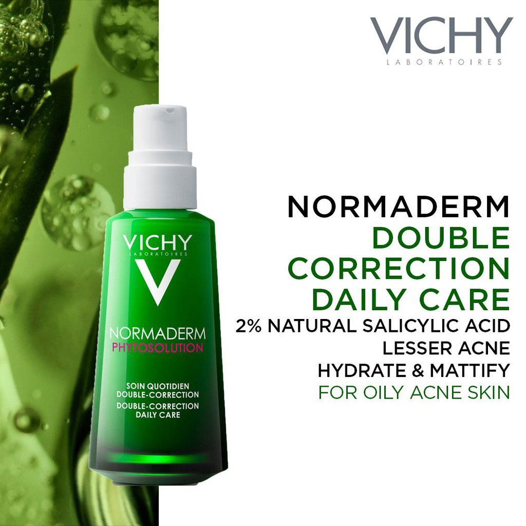 Vichy, Normaderm Double Correct Care, Anti-imperfection daily moisturizer for oily skin, 50 ml