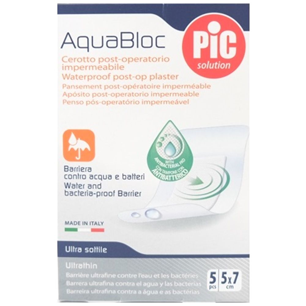Pic Solution, AquaBloc Waterproof Post-Op Plasters, Waterproof post-operative wound protection