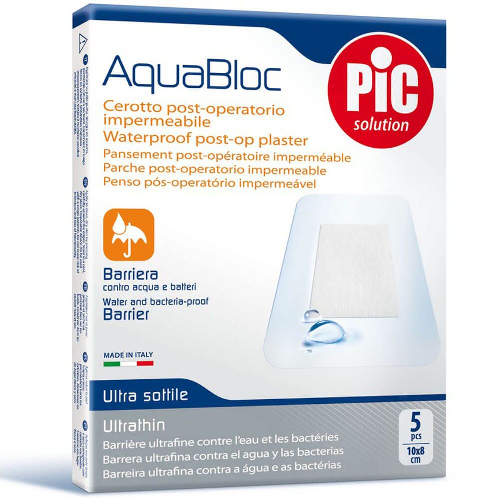 Pic Solution, AquaBloc Post-Op Plaster Large, Large waterproof plaster for wound care