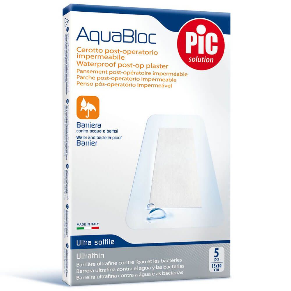 Pic Aquabloc Waterproof Post-Op Plasters 15 x 10 cm, Pack of 5's
