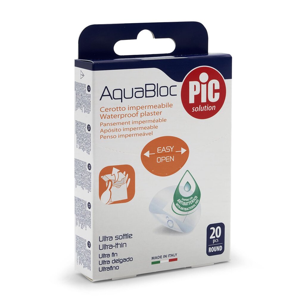 Pic Solution, AquaBloc Plaster Medium, Waterproof plaster for medium wounds