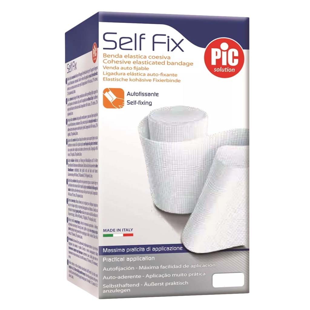 Pic Solution, Self-Fix Self Adhesive Bandage, Elastic self-adhesive bandage for support and protection, 6cm x 4m
