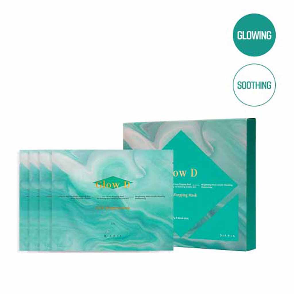Diapia, Glow D Cica Wrapping Mask, Hydrating and soothing facial mask, 4 count