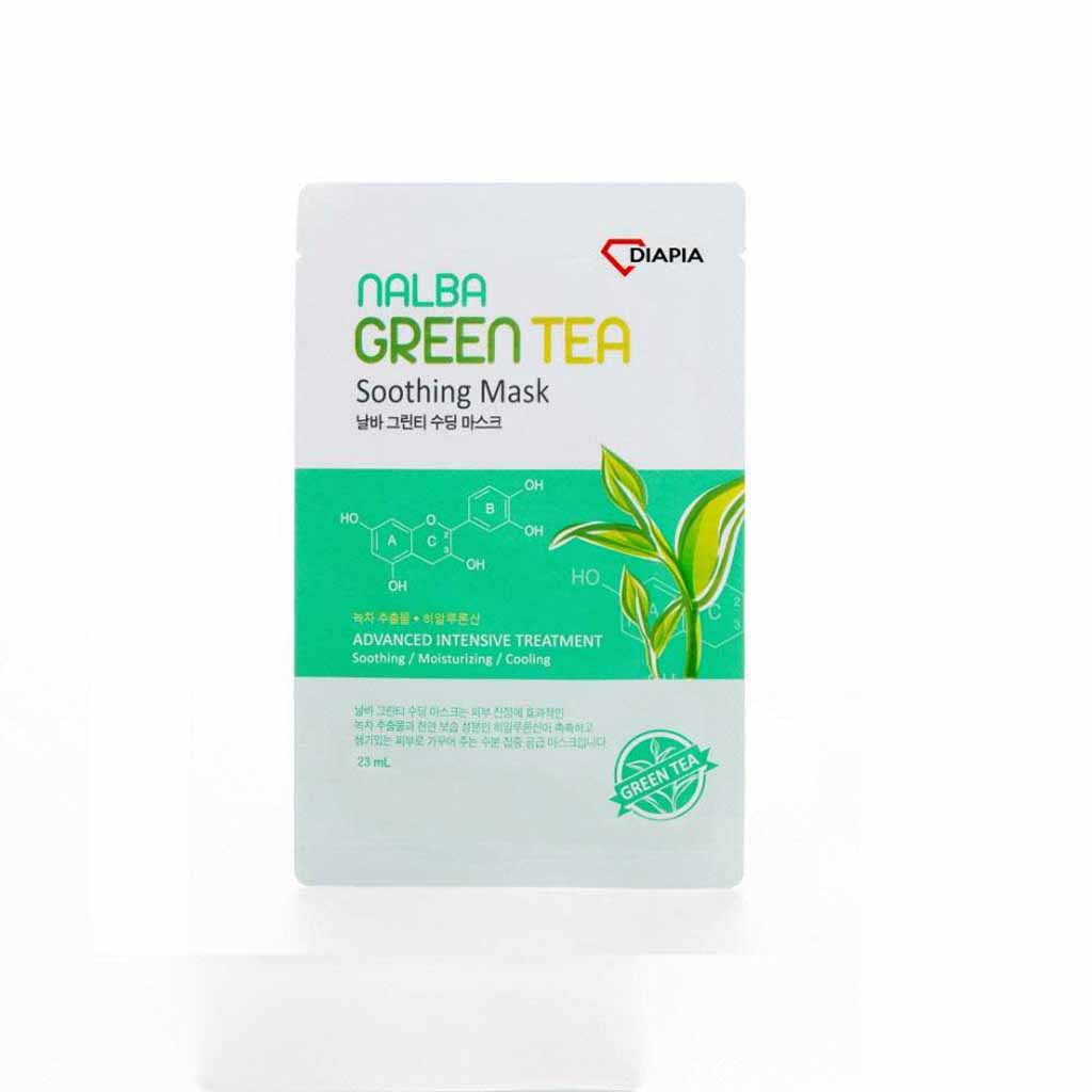 Diapia, Green Soothing Face Mask, Calming face mask for sensitive skin, 23ml, 10 count
