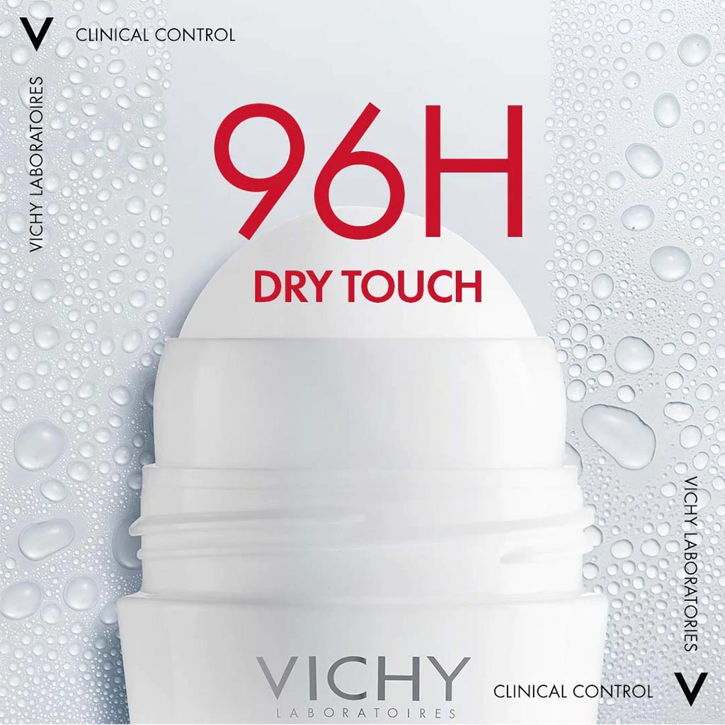 Vichy, Deo Clinical Control 96H Roll-On Women, Long-lasting clinical deodorant for women