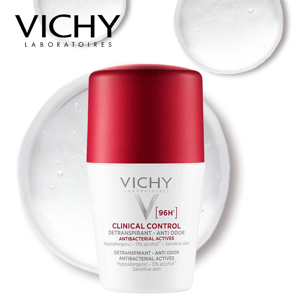 Vichy, Deo Clinical Control 96H Roll-On Women, Long-lasting clinical deodorant for women