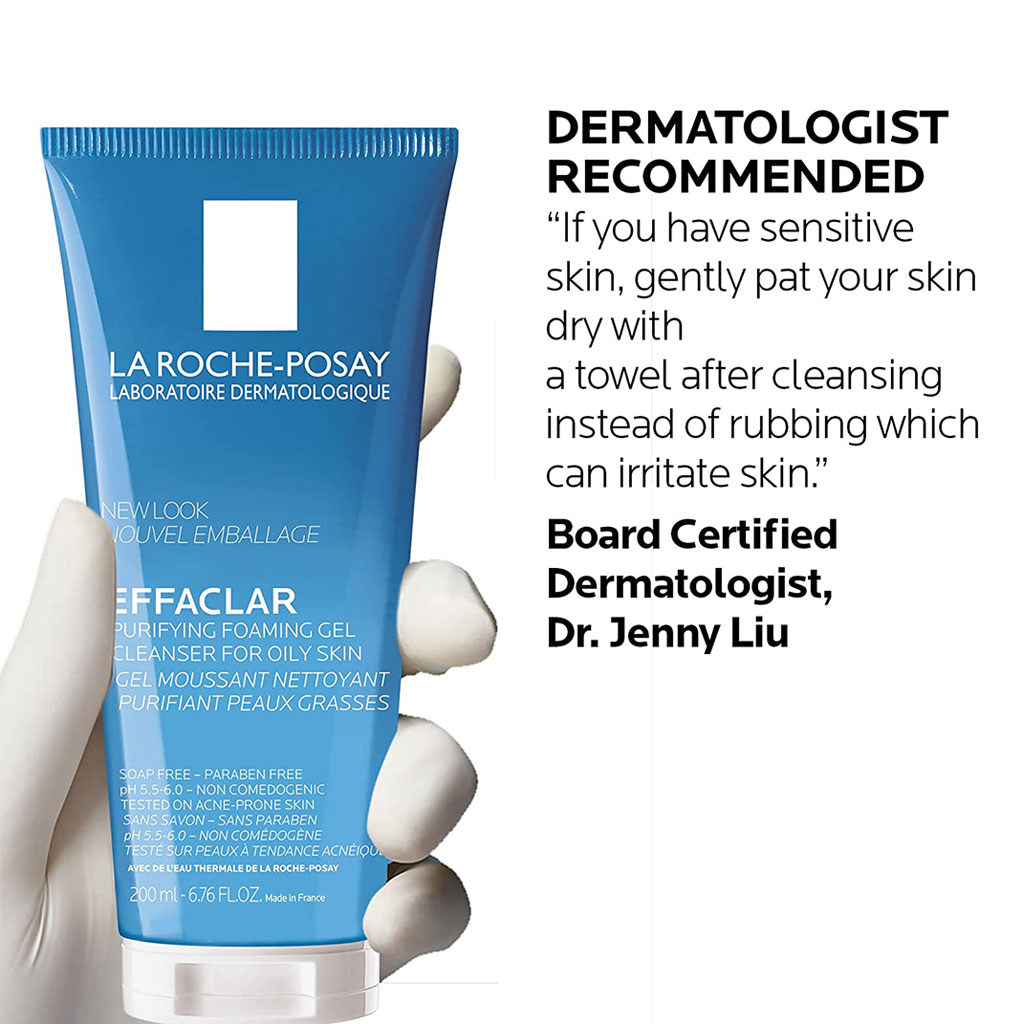 La Roche-Posay, Effaclar Acne Foaming Cleansing Gel, Foaming gel cleanser for oily and acne-prone skin, 200ml