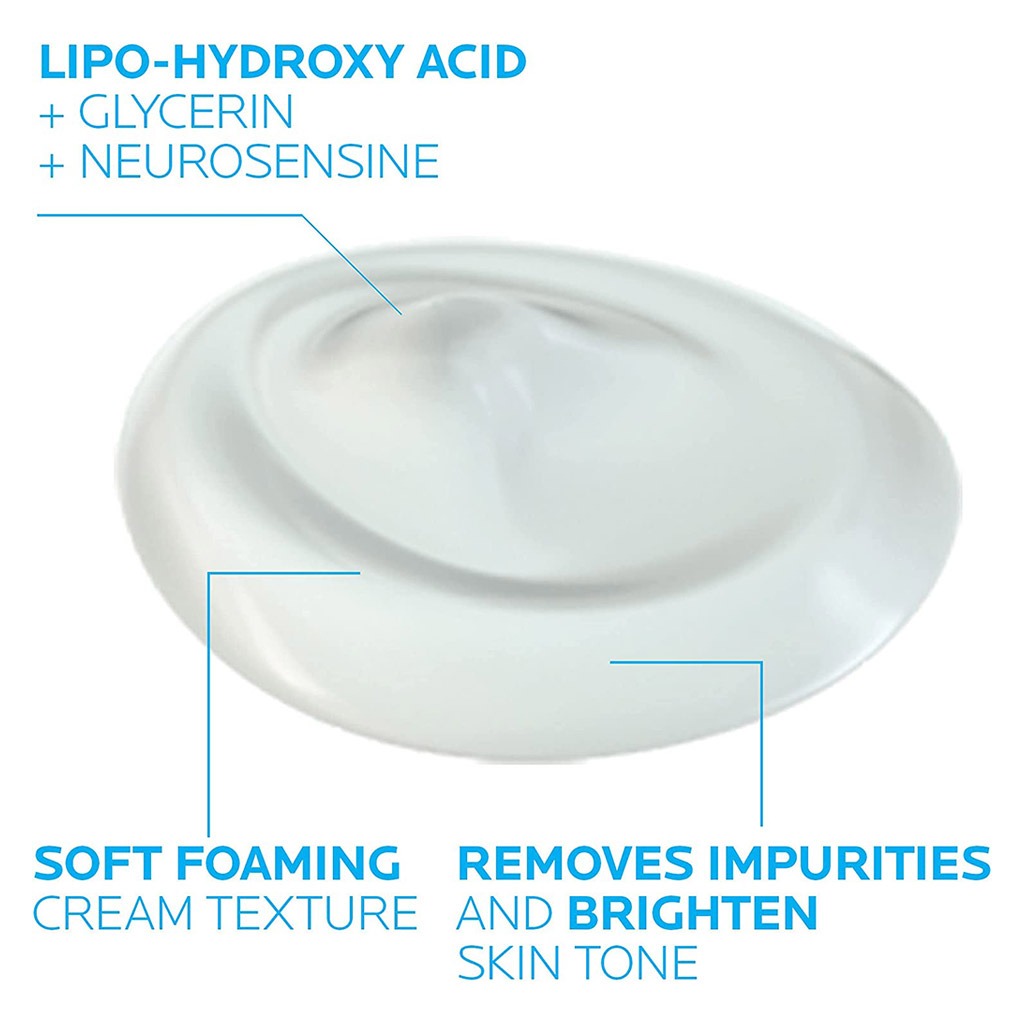 La Roche-Posay, Pigmentclar Brightening Foaming Cream Cleanser, Brightening foaming cleanser for uneven skin tone, 125ml