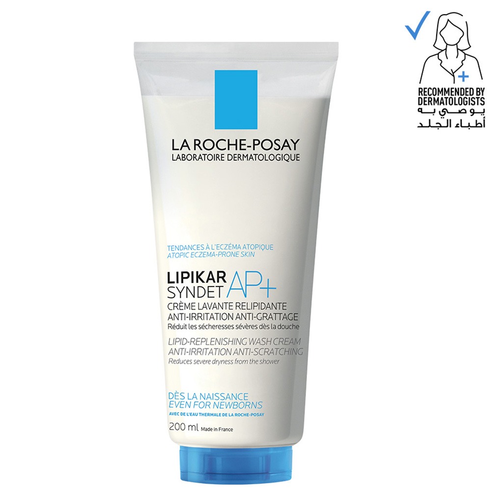 La Roche-Posay, Lipikar Syndet AP+ Body Wash, Cleansing wash for extremely dry, atopic eczema-prone skin, 200ml