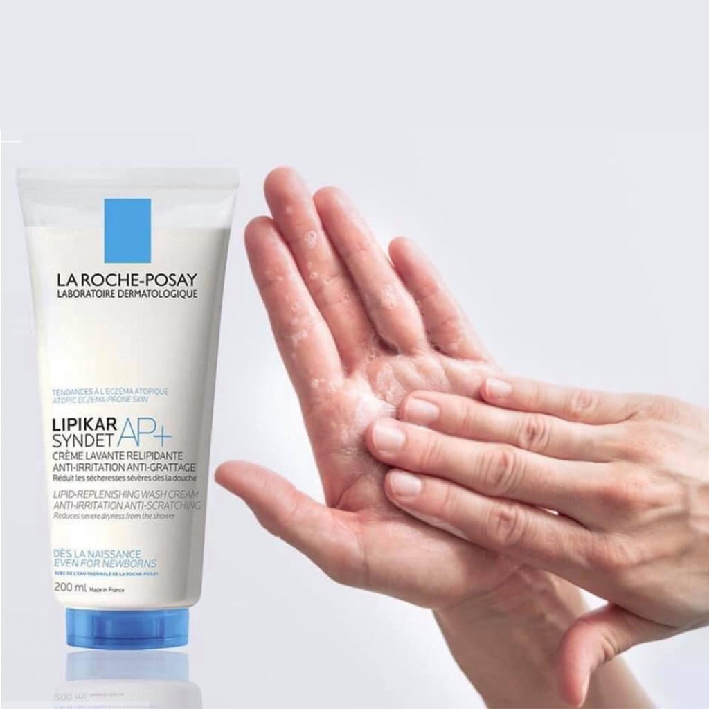 La Roche-Posay, Lipikar Syndet AP+ Body Wash, Cleansing wash for extremely dry, atopic eczema-prone skin, 200ml