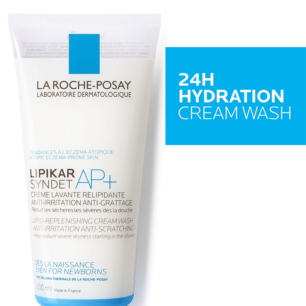 La Roche-Posay, Lipikar Syndet AP+ Body Wash, Cleansing wash for extremely dry, atopic eczema-prone skin, 200ml