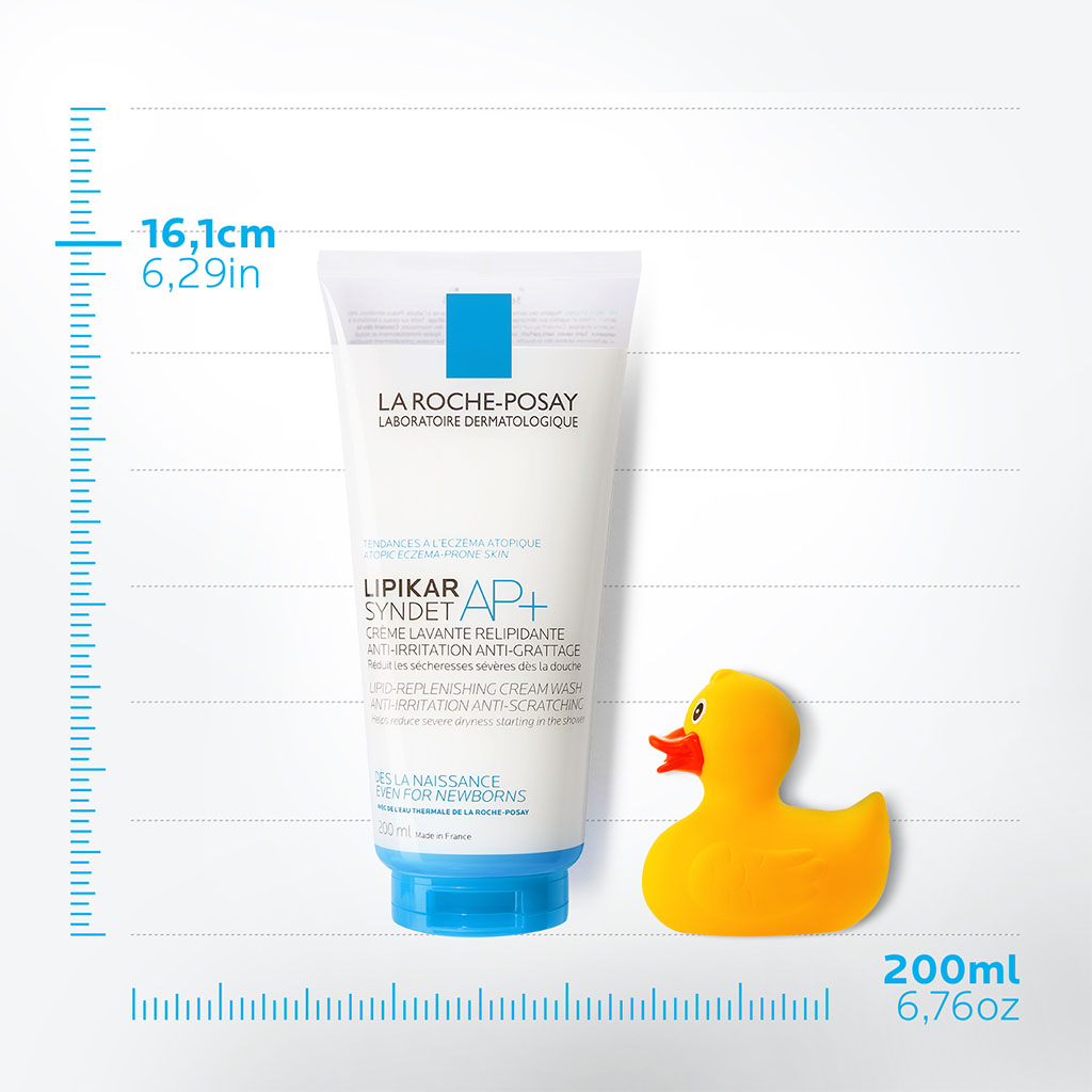 La Roche-Posay, Lipikar Syndet AP+ Body Wash, Cleansing wash for extremely dry, atopic eczema-prone skin, 200ml