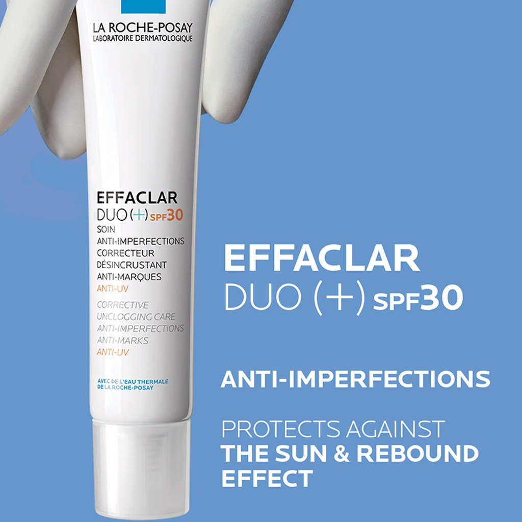 لاروش بوزاي إيفاكلار ديو+كريم بعامل حماية SPF30 مضاد للعلامات ومزيل للانسداد للبشرة الدهنية والمعرضة لحب الشباب 40 ملل