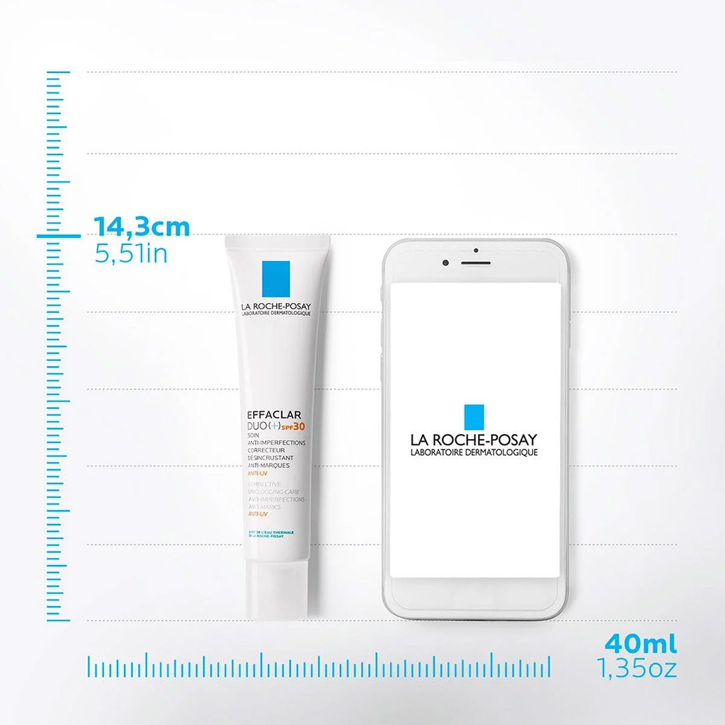 لاروش بوزاي إيفاكلار ديو+كريم بعامل حماية SPF30 مضاد للعلامات ومزيل للانسداد للبشرة الدهنية والمعرضة لحب الشباب 40 ملل