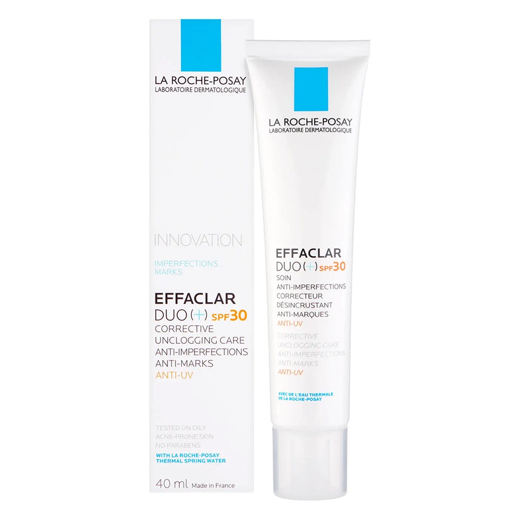 لاروش بوزاي إيفاكلار ديو+كريم بعامل حماية SPF30 مضاد للعلامات ومزيل للانسداد للبشرة الدهنية والمعرضة لحب الشباب 40 ملل