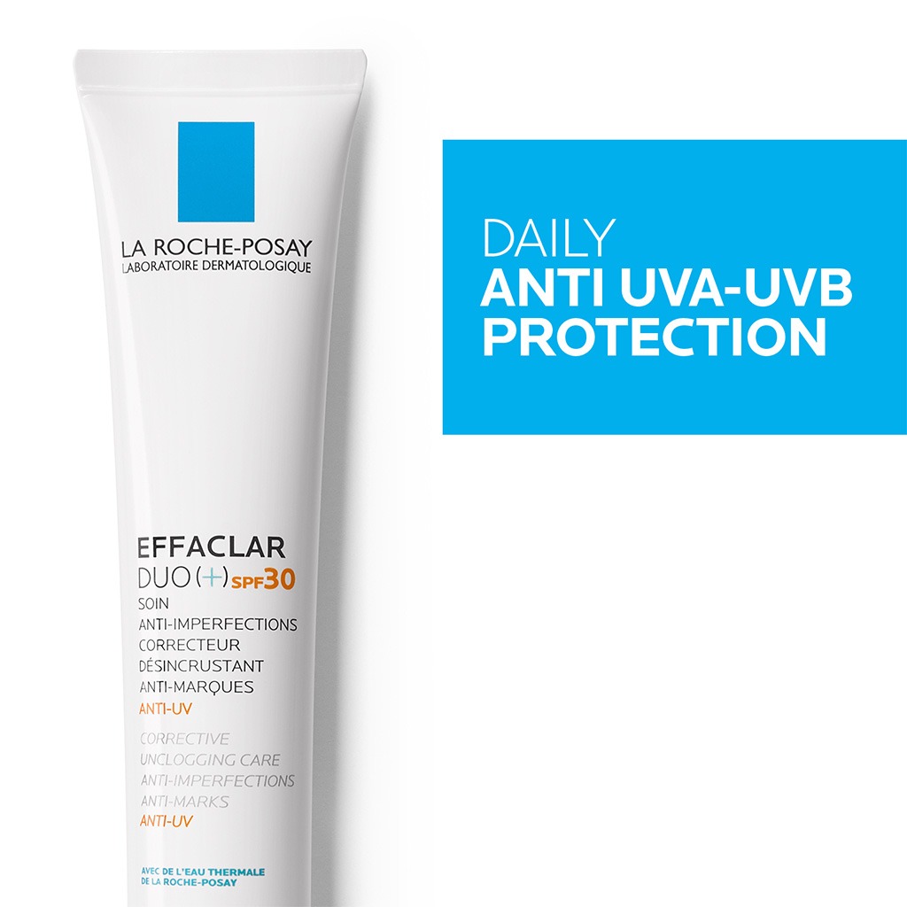 لاروش بوزاي إيفاكلار ديو+كريم بعامل حماية SPF30 مضاد للعلامات ومزيل للانسداد للبشرة الدهنية والمعرضة لحب الشباب 40 ملل