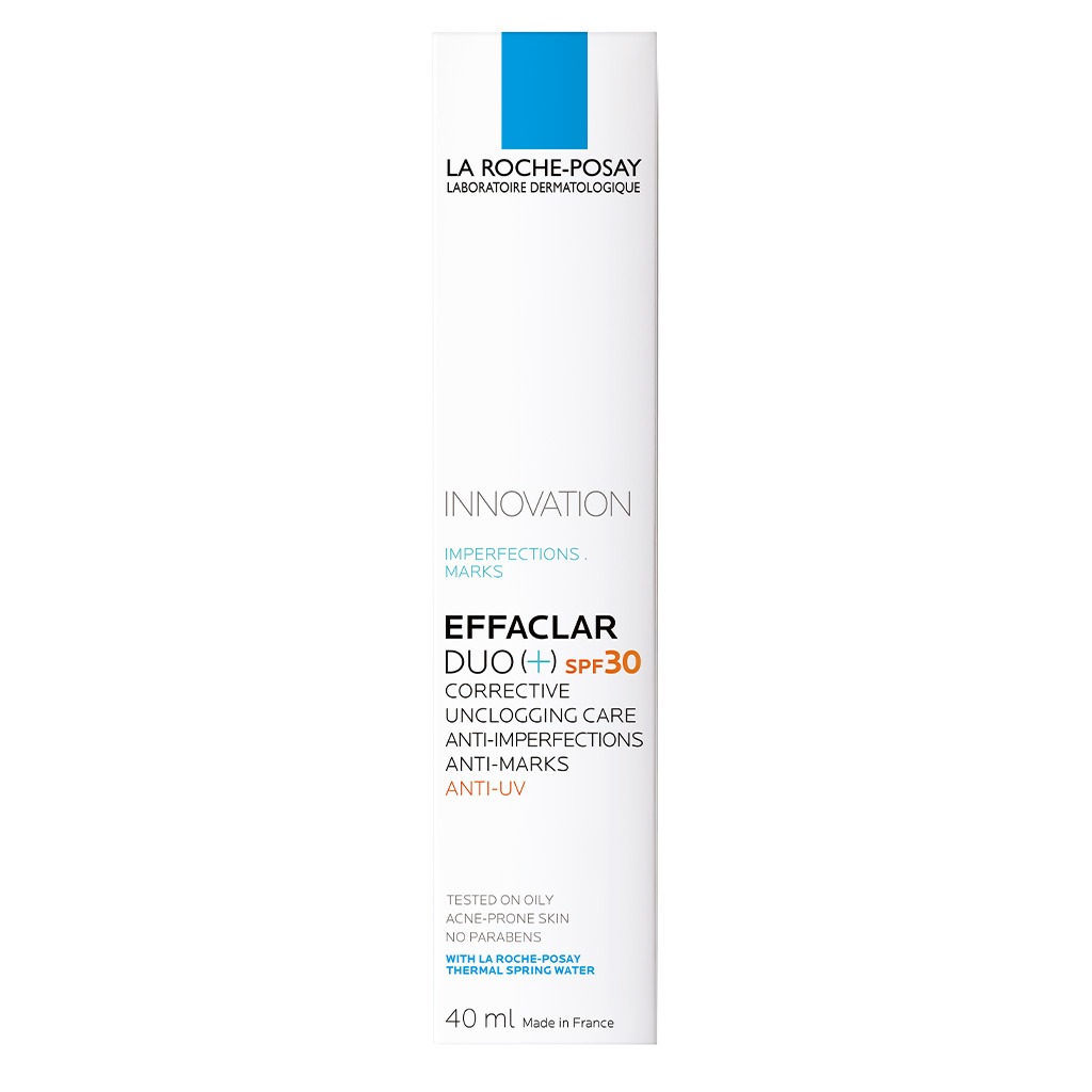 لاروش بوزاي إيفاكلار ديو+كريم بعامل حماية SPF30 مضاد للعلامات ومزيل للانسداد للبشرة الدهنية والمعرضة لحب الشباب 40 ملل
