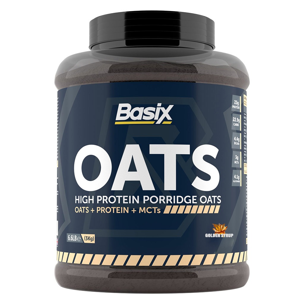 Basix, Oats High Protein Porridge with Proteins and MCTs Golden Syrup, Nutrient rich breakfast porridge, 3kg