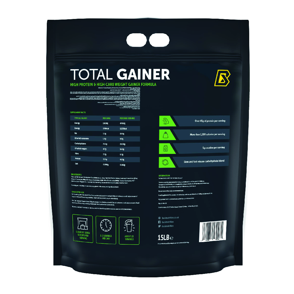 BASIX TOTAL GAINER - VANILLA WHIP - 15 LB