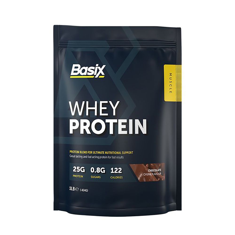 Basix, Whey Protein Chocolate Chunk, High protein muscle recovery supplement, 1lb