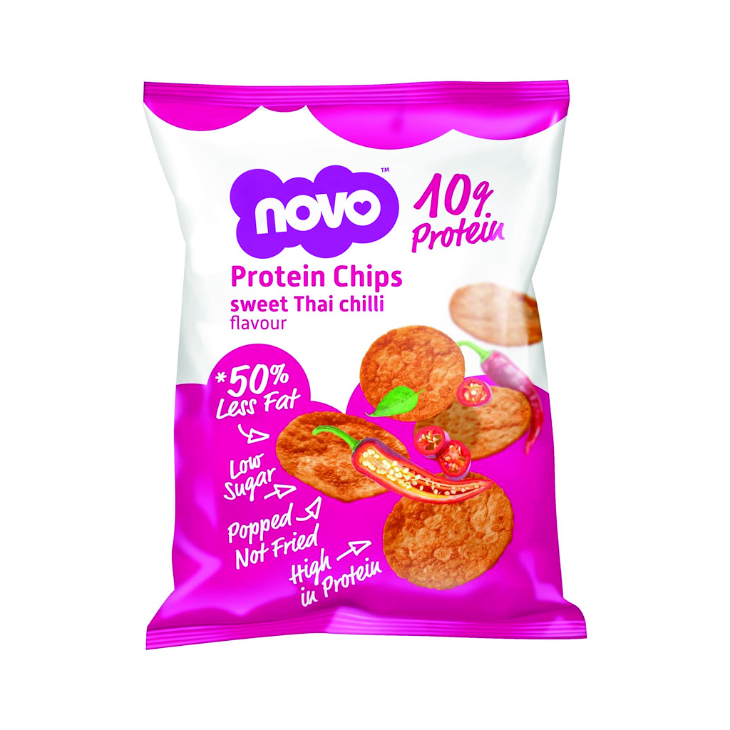 Novo, Protein Chips Sweet Thai Chili, Savory high-protein chips with sweet chili flavor, 30g