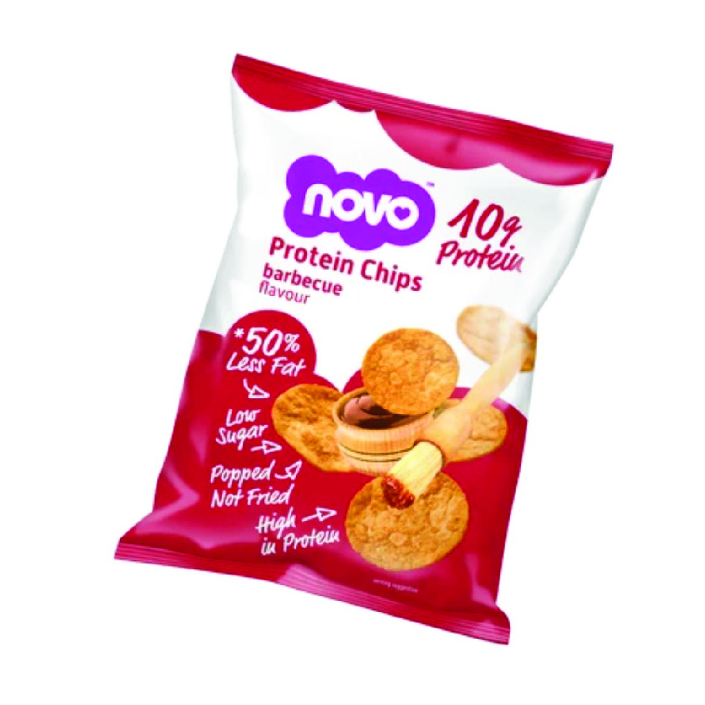 Novo, Protein Chips - BBQ Flavor, High-protein BBQ flavored crispy chips, 30g