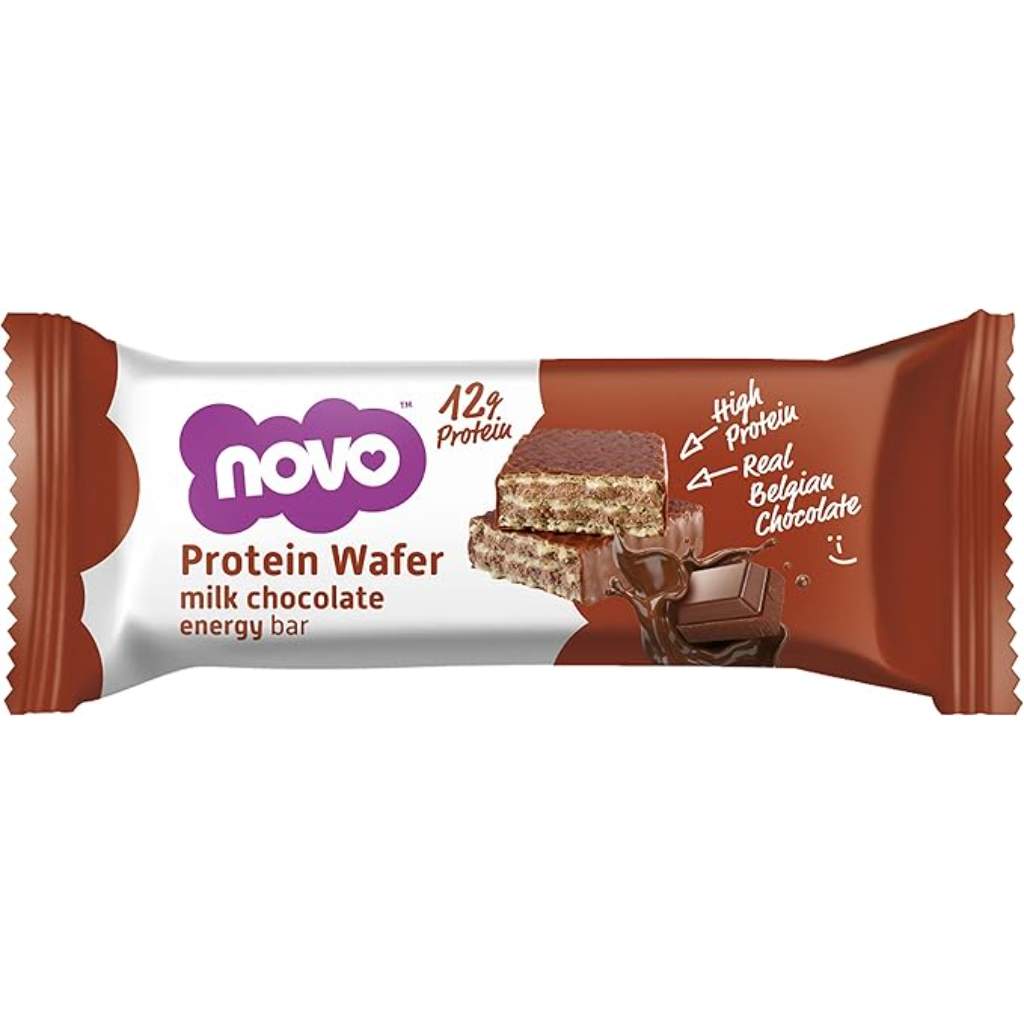 Novo, Protein wafer milk chocolate, High-protein snack for energy and recovery, 40g
