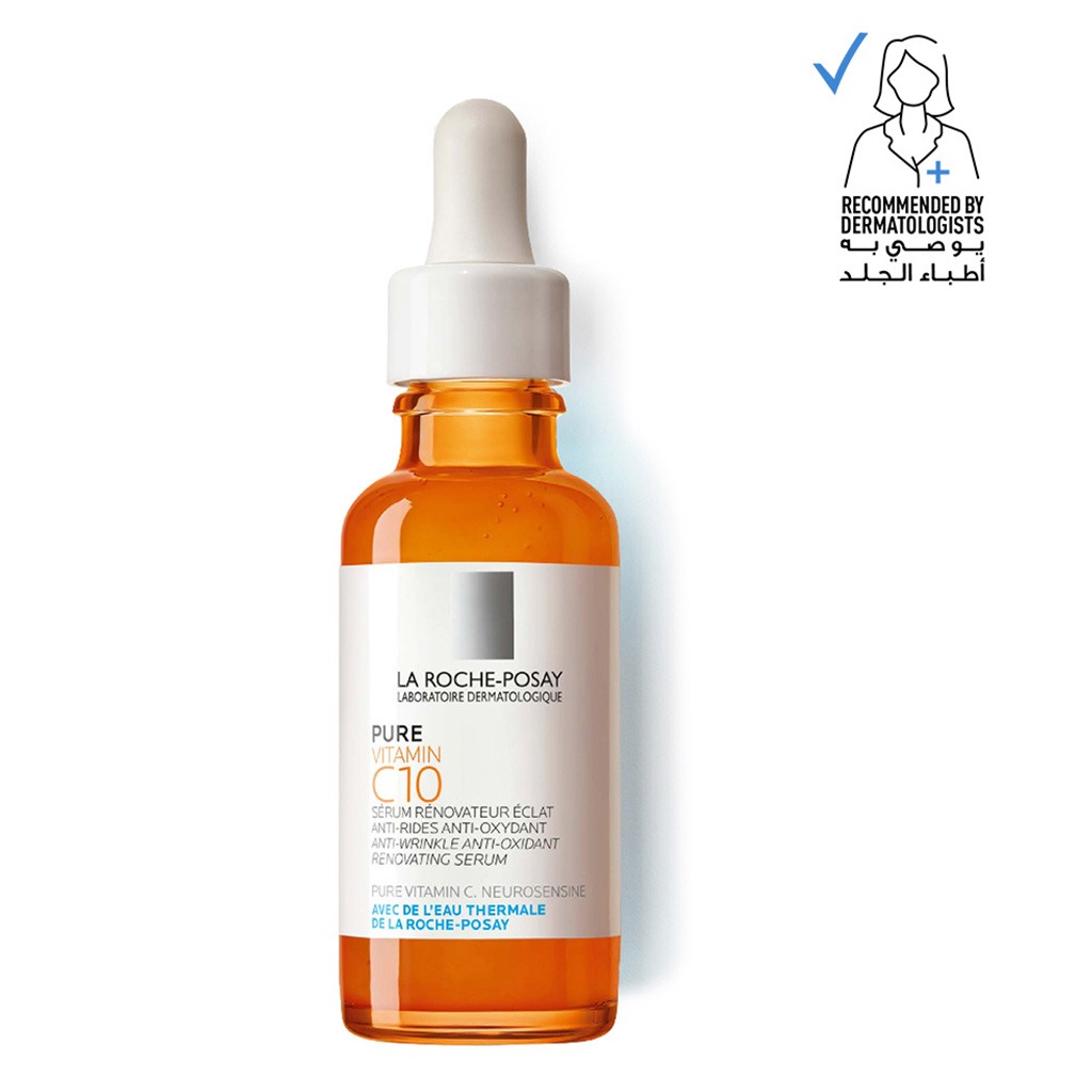 La Roche-Posay, 10% Pure Vitamin C Anti-Aging Face & Neck Serum, Antioxidant serum for wrinkle reduction, 30 ml