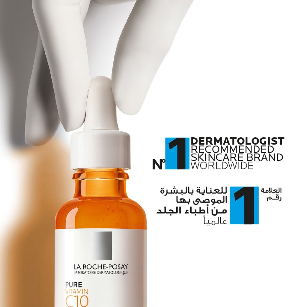 La Roche-Posay, 10% Pure Vitamin C Anti-Aging Face & Neck Serum, Antioxidant serum for wrinkle reduction, 30 ml