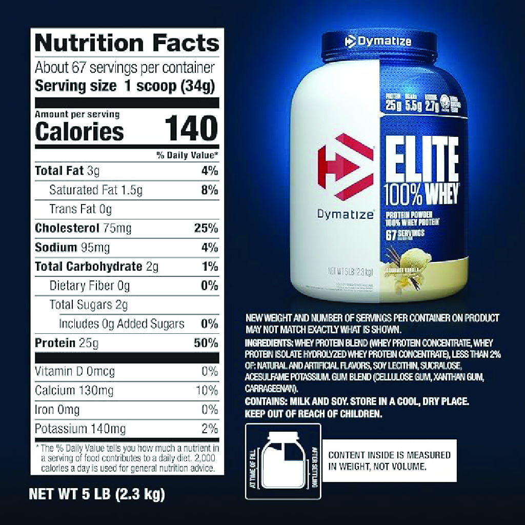 Dymatize, ISO 100 Hydrolyzed Protein Gourmet Vanilla, Fast absorbing protein powder for muscle recovery, 5 lbs
