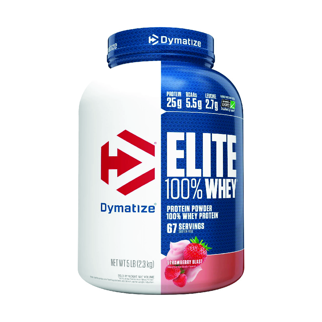 Dymatize, ISO 100 Hydrolyzed Protein Strawberry, Fast absorbing protein powder for muscle recovery, 5 lbs