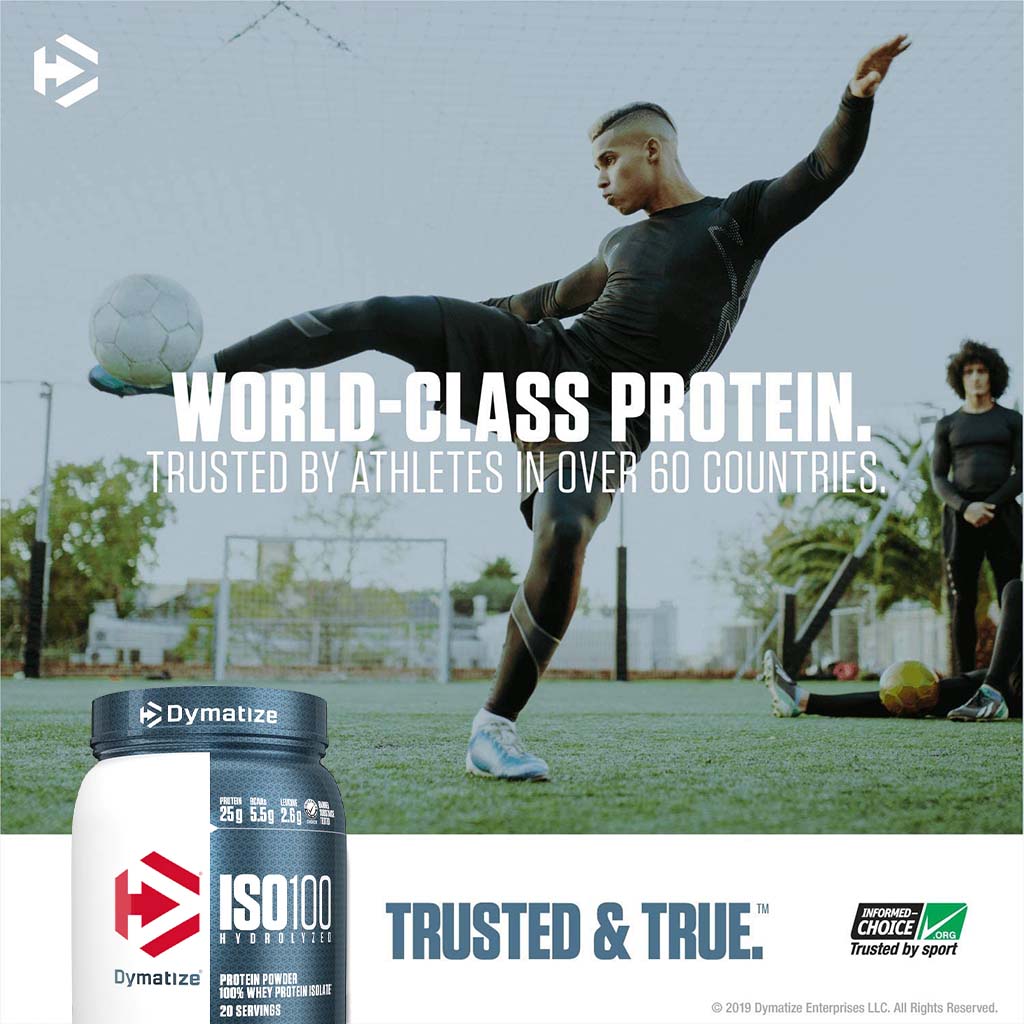 Dymatize, Iso 100 Gourmet Chocolate, Hydrolyzed whey protein isolate for muscle recovery, 650g