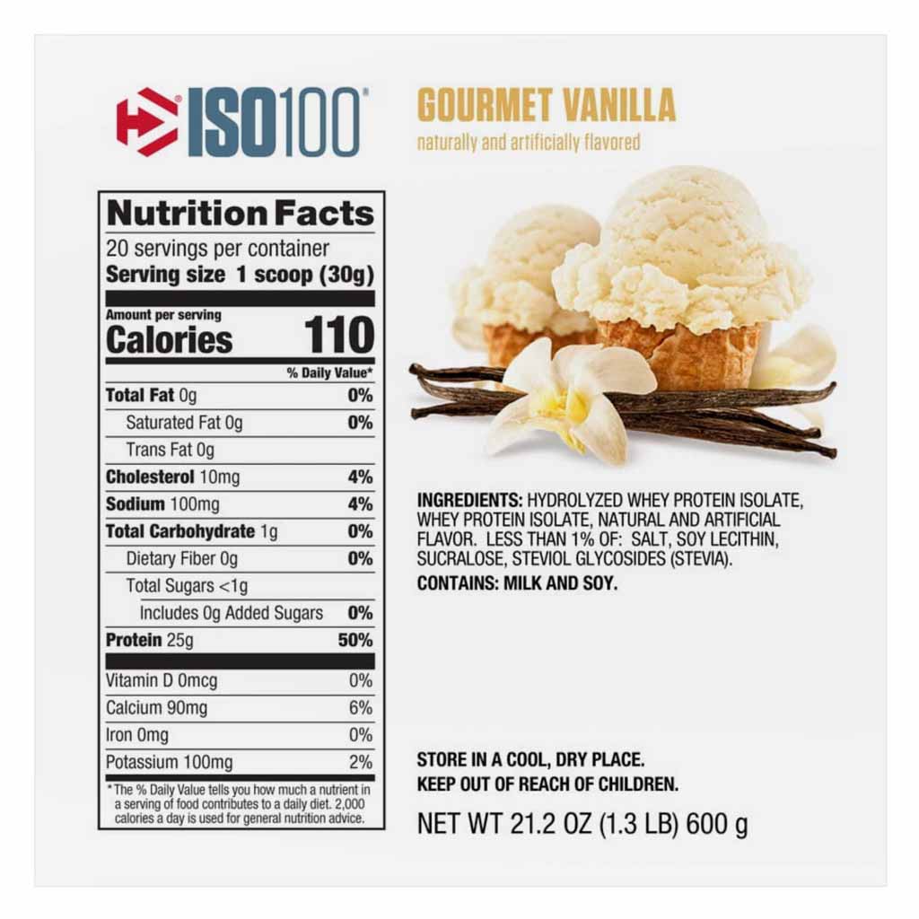 DYMATIZE ISO 100 - GOURMET VANILLA - 20 SERVING 610G