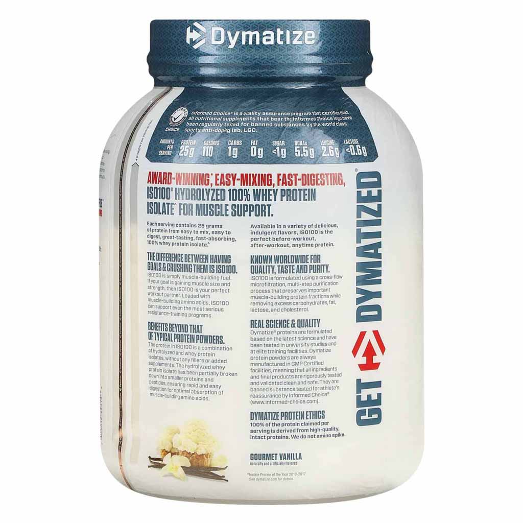 DYMATIZE ISO 100 - GOURMET VANILLA - 3 LBS