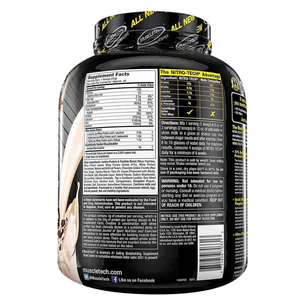 MUSCLETECH NITROTECH COOKIES AND CREAM 4LBS