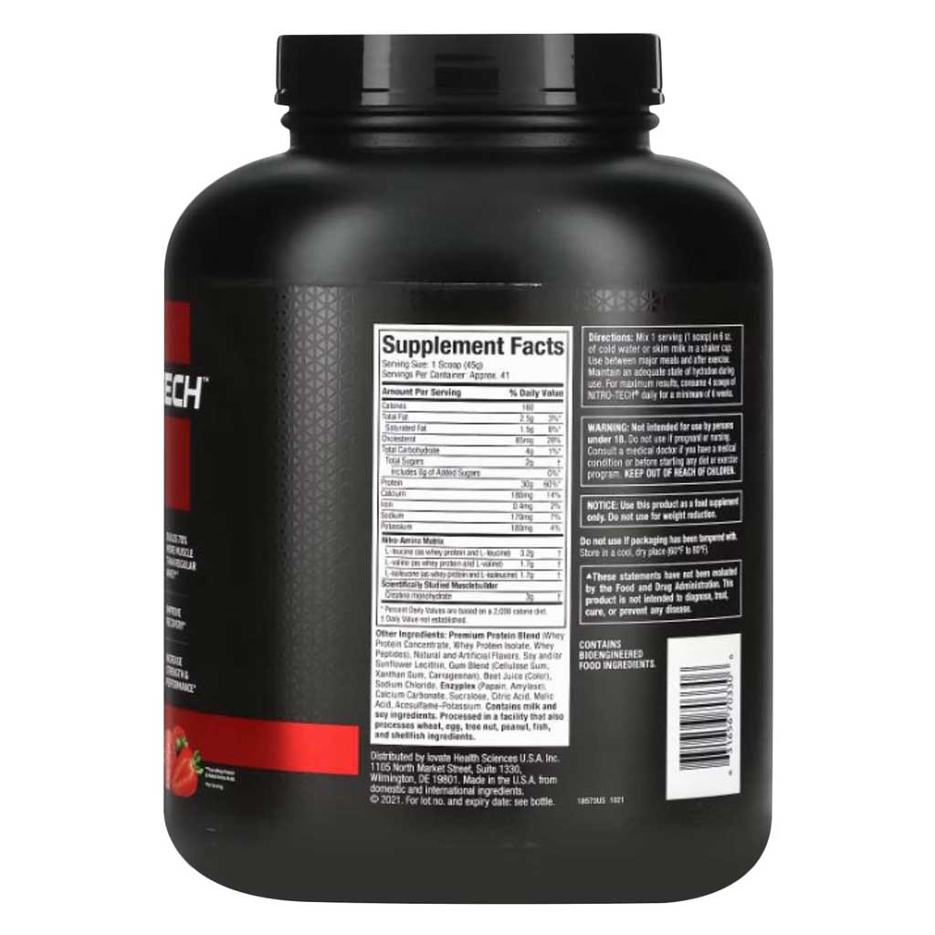 MUSCLETECH NITROTECH STRAWBERRY 4LBS