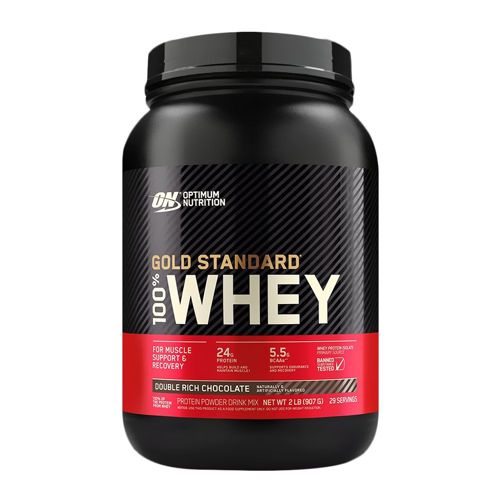 Optimum Nutrition, Gold Standard 100% Whey Protein Powder Double Rich Chocolate, High quality protein powder for muscle recovery, 907 g