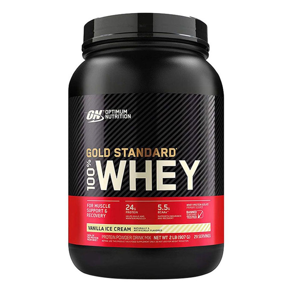 Optimum Nutrition, Gold Standard 100% Whey Protein Powder Vanilla Ice Cream, High-quality whey protein for muscle recovery, 1.98lb